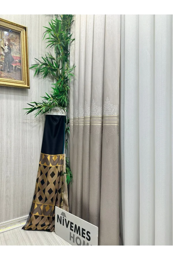 NIVEMESHOME TITUS FJ632145 V-5228 VIZON 1/3 DENSE PLEATED CURTAIN APM