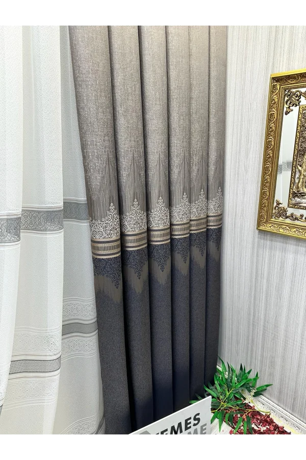 NİVEMESHOME TİTUS FJ632145 V-5329 КОФЕ 1/3 ТОЛСТЫЙ ПЛЮШЕВЫЙ ШТОРЫ APM