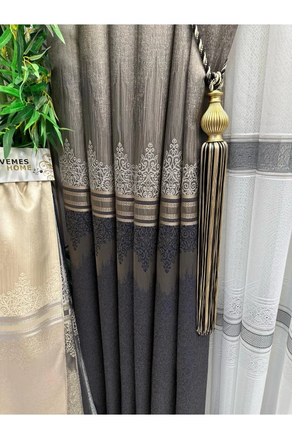 NİVEMESHOME TİTUS FJ632145 V-5329 КОФЕ 1/3 ТОЛСТЫЙ ПЛЮШЕВЫЙ ШТОРЫ APM