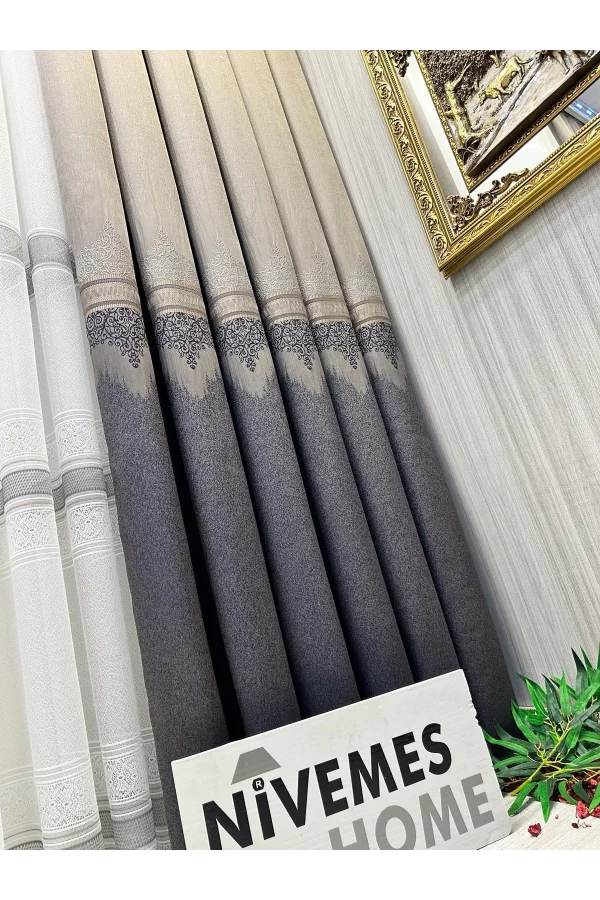 NİVEMESHOME TİTUS FJ632145 V-5329 КОФЕ 1/3 ТОЛСТЫЙ ПЛЮШЕВЫЙ ШТОРЫ APM