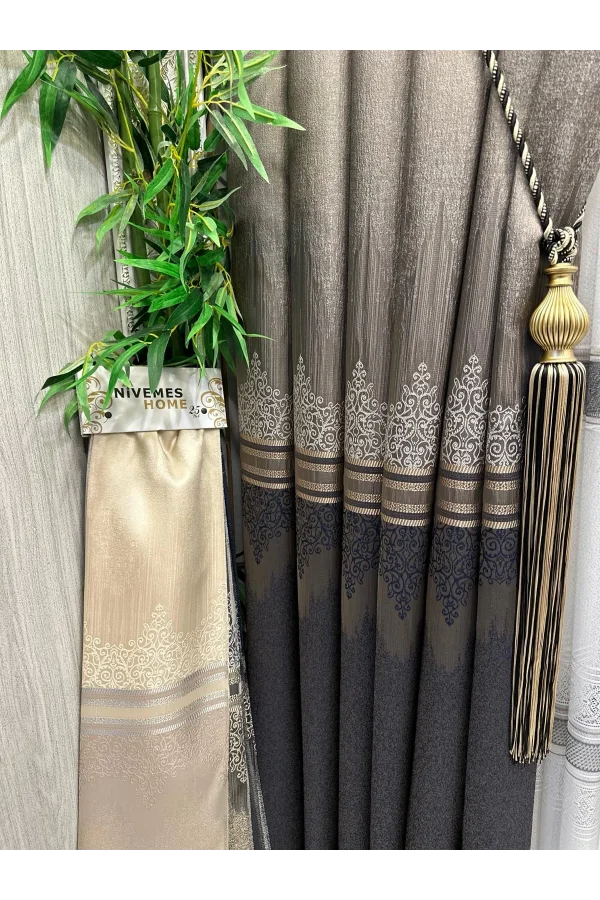 NİVEMESHOME TİTUS FJ632145 V-5329 КОФЕ 1/3 ТОЛСТЫЙ ПЛЮШЕВЫЙ ШТОРЫ APM