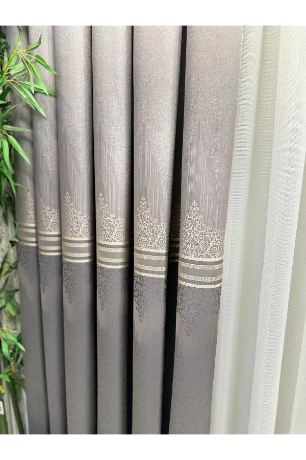 NİVEMESHOME ТИТУС СЕРЕБРЯНЫЙ FJ632145 V-5422 1/3 ПЛОТНО ПЛЕТЕНАЯ ЗАВЕСА АПМ