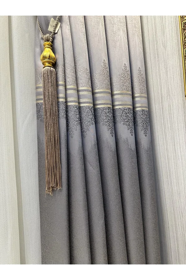 NİVEMESHOME ТИТУС СЕРЕБРЯНЫЙ FJ632145 V-5422 1/3 ПЛОТНО ПЛЕТЕНАЯ ЗАВЕСА АПМ