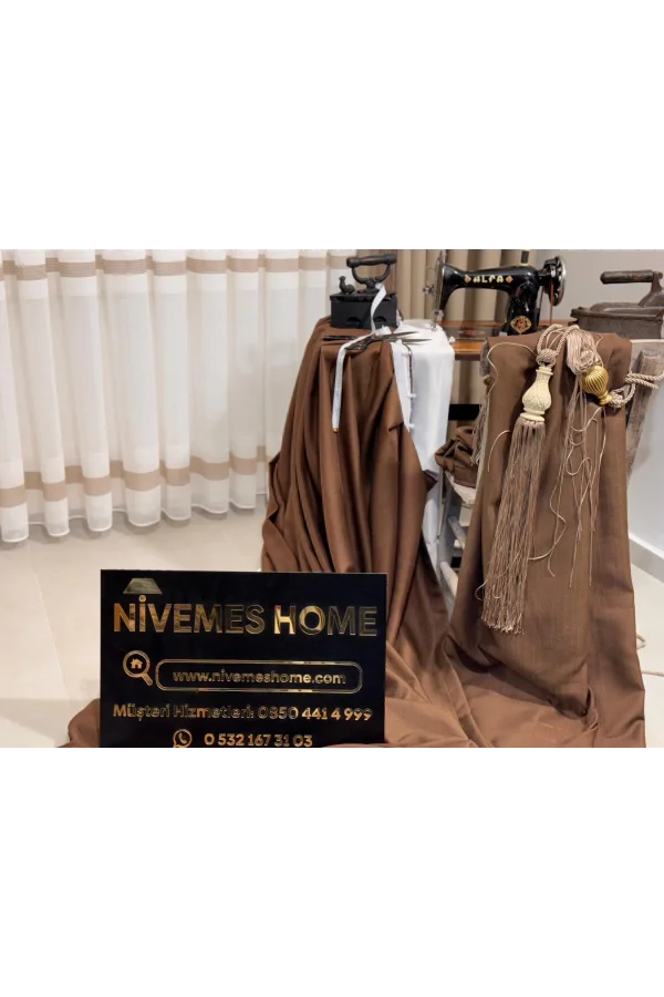 NİVEMESHOME TREND SCHIERENDETAILLIERTES 1/3 DICKFALTIGES TÜLLGARDINE APM