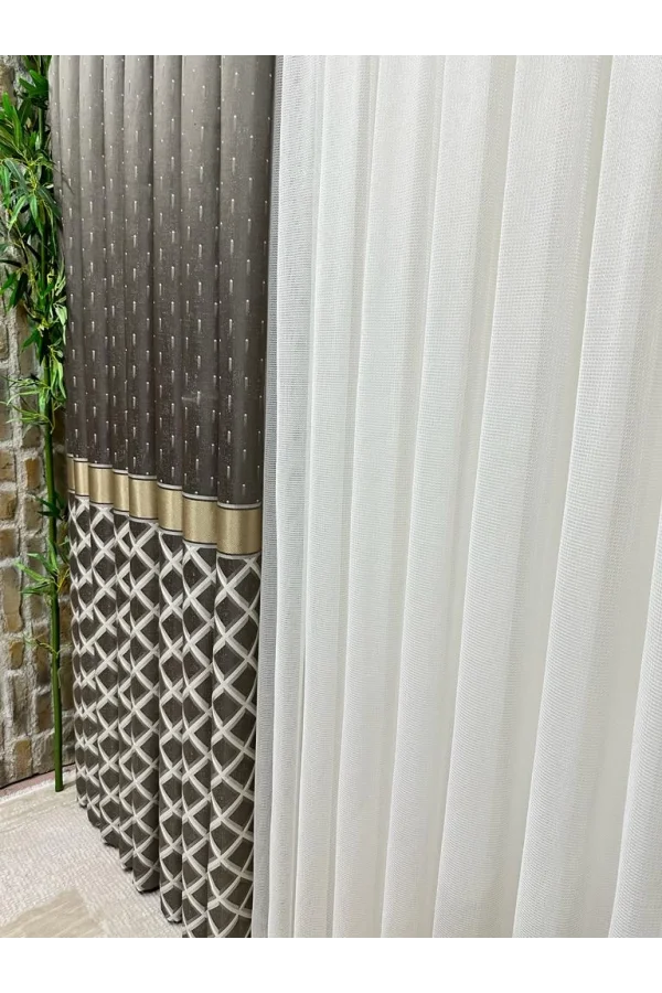 NİVEMESHOME TROYA V-5322 1/3 SIK PİLELİ ЗАНАВЕСКИ APM