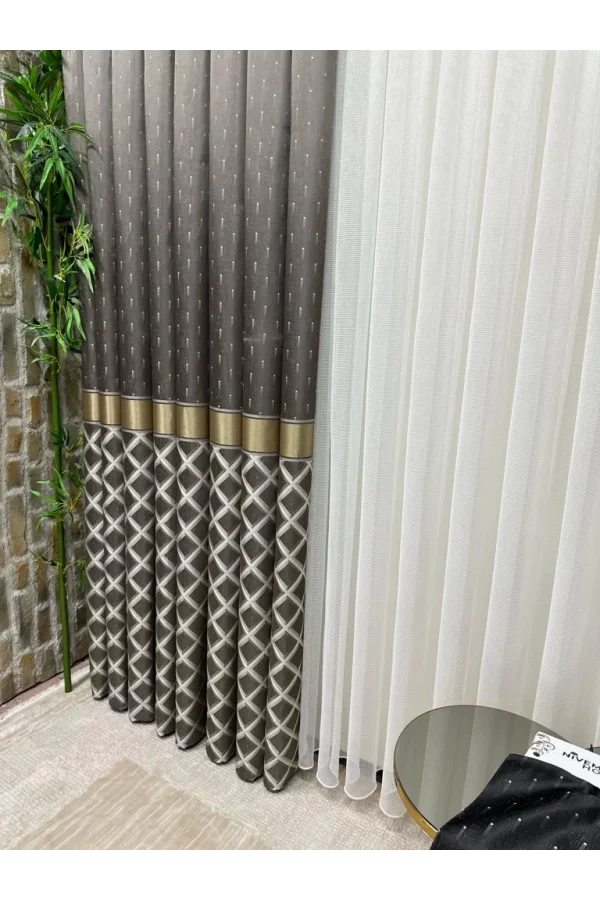 NİVEMESHOME TROYA V-5322 1/3 SIK PİLELİ ЗАНАВЕСКИ APM