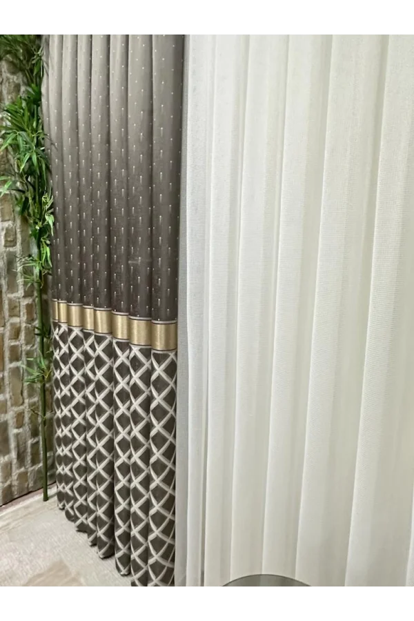 NİVEMESHOME TROYA V-5322 1/3 SIK PİLELİ ЗАНАВЕСКИ APM