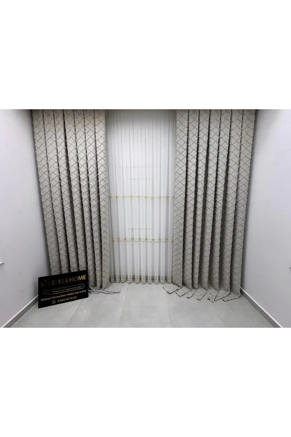 NİVEMESHOME TUNA 105 ROSEN KURUSU 1/3 DICKES GESCHMÜCKTES VORHANG APF