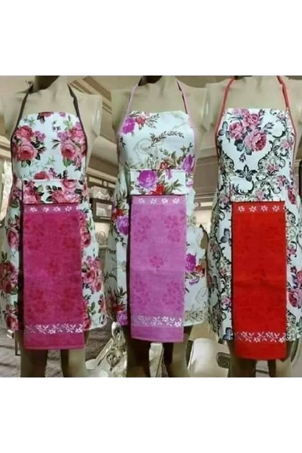 NİVEMESHOME التطراق الأزرق الكحلي مع مريلة مطبخية