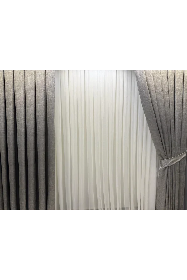 NİVEMESHOME SUMAY 1/3 SIK PİLELİ TÜL PERDE APM