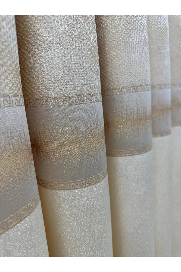 NİVEMESHOME  UMUT FJ614365 V_120 KREM 1/3 SIK PİLE FON PERDE