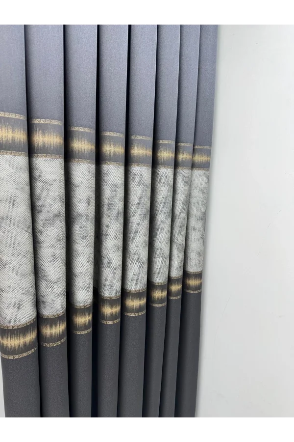 NİVEMESHOME  UMUT FJ614365 V_2522 ANTRASİT 1/3 SIK PİLE FON PERDE APM