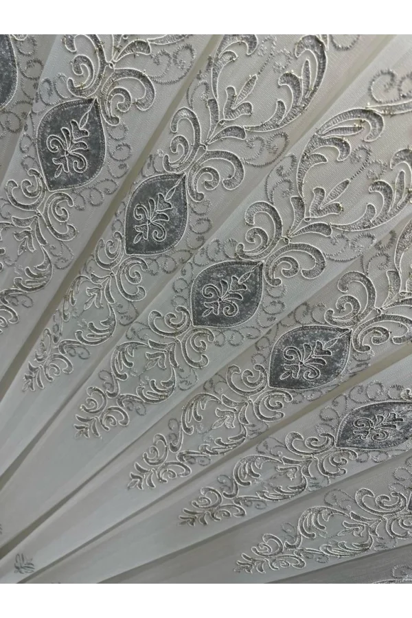 NİVEMESHOME URANYUM V-6113 PLISADO APRETADO DETALLE PLATA TUL DE CORTINA APM