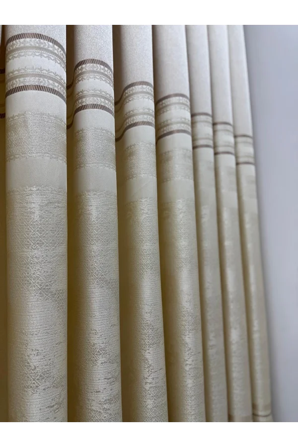 NİVEMESHOME URLA V-101 KREM 1/3 SIK PİLELİ FON PERDE APM