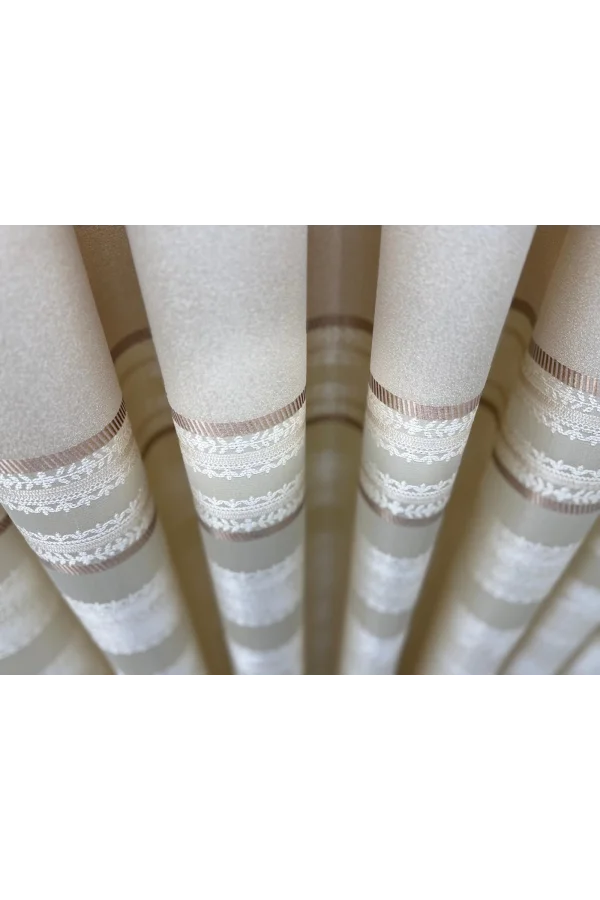 NİVEMESHOME URLA V-101 KREM 1/3 SIK PİLELİ FON PERDE APM