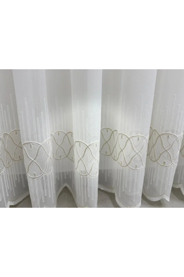 NİVEMESHOME V-117 MARİNA GOLD 1/2,5 BAMBU TÜL PERDE