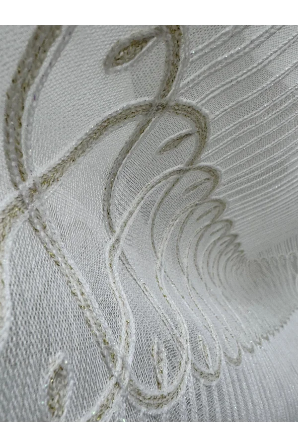 NİVEMESHOME V-117 MARİNA GOLD 1/2,5 BAMBU TÜL PERDE