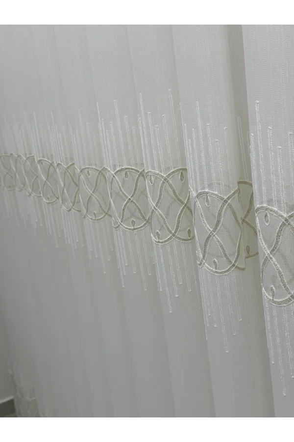 NİVEMESHOME V-117 MARİNA GOLD 1/2,5 BAMBU TÜL PERDE