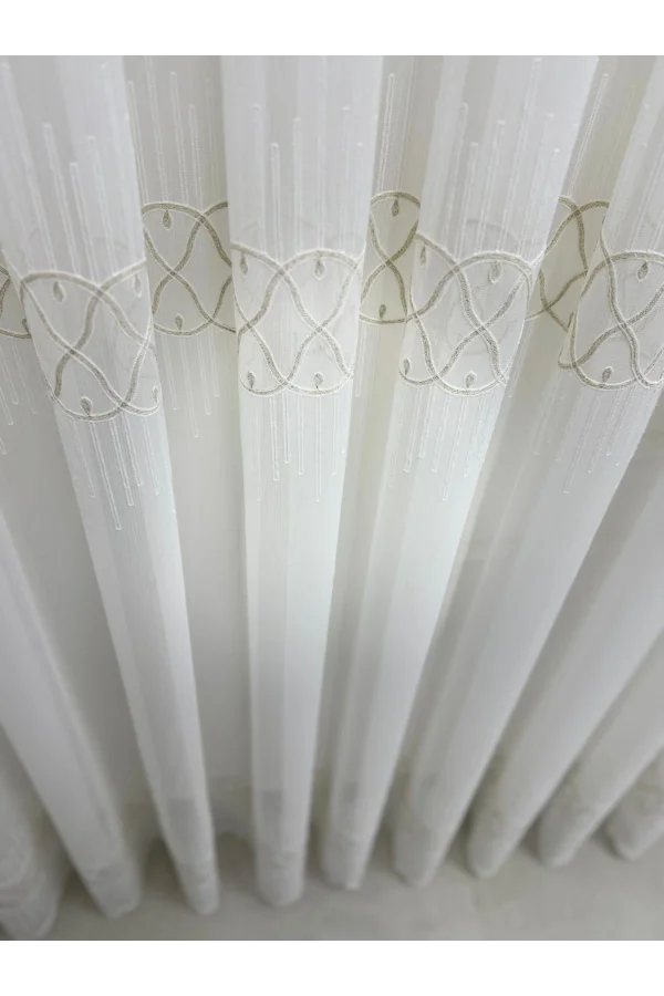 NİVEMESHOME V-117 MARİNA GOLD 1/3 BAMBU TÜL PERDE