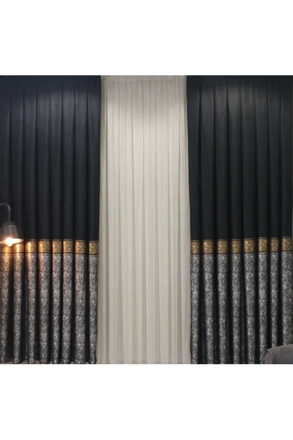 NİVEMESHOME VALDA KARE DESENLİ 1/3 SIK PİLE TÜL PERDE APM