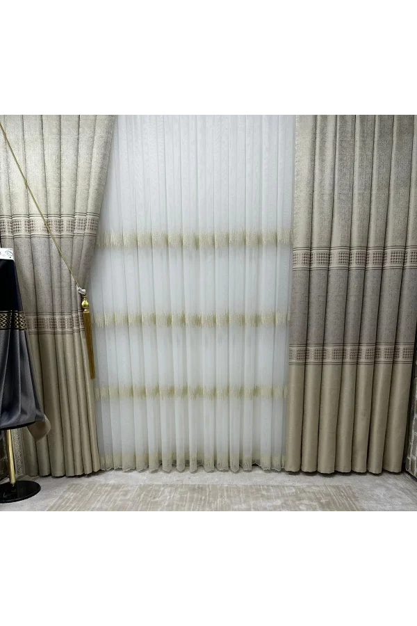 NİVEMESHOME VENÜS FJ631728 V-116 1/3 SIK PİLELİ FON PERDE APM