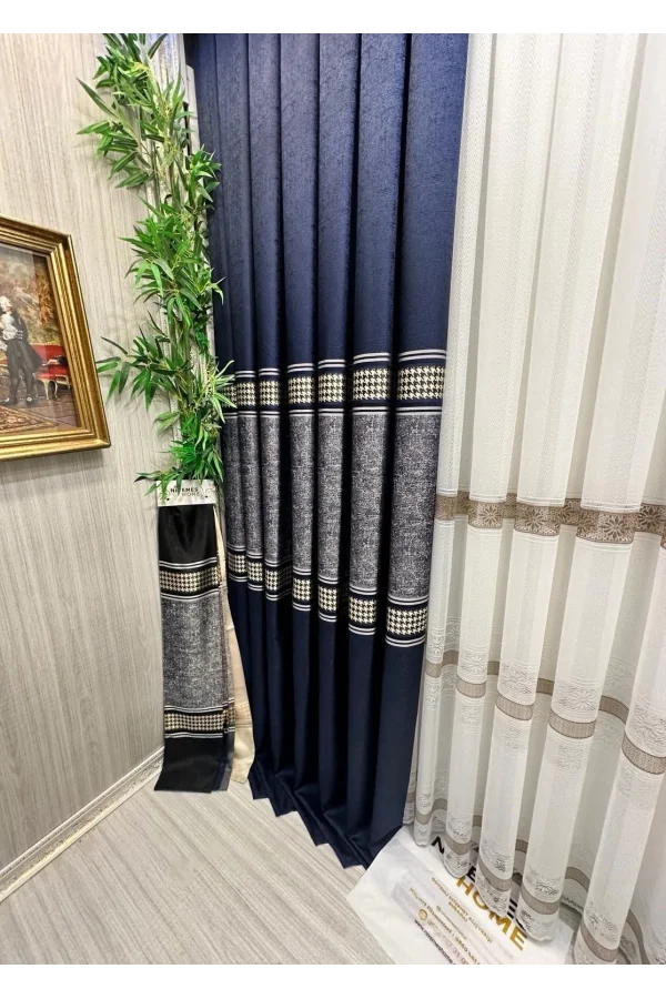 NİVEMESHOME ВЕНУС FJ631728 V-517 синий 1/3 тесный сборка штор АРМ