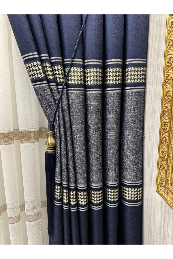 NİVEMESHOME ВЕНУС FJ631728 V-517 синий 1/3 тесный сборка штор АРМ