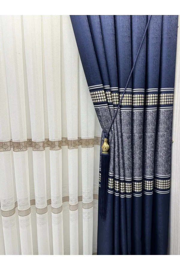 NİVEMESHOME ВЕНУС FJ631728 V-517 синий 1/3 тесный сборка штор АРМ