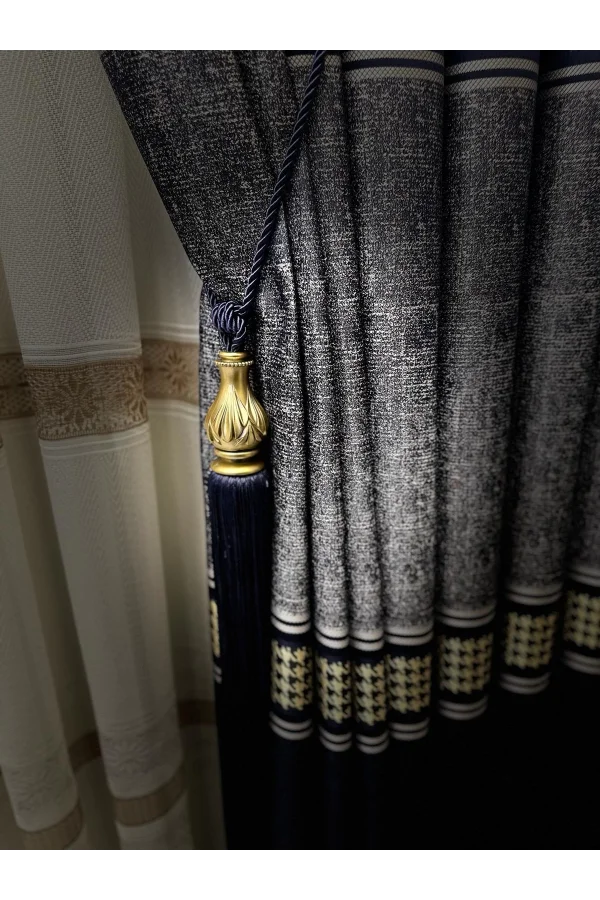 NİVEMESHOME ВЕНУС FJ631728 V-517 синий 1/3 тесный сборка штор АРМ