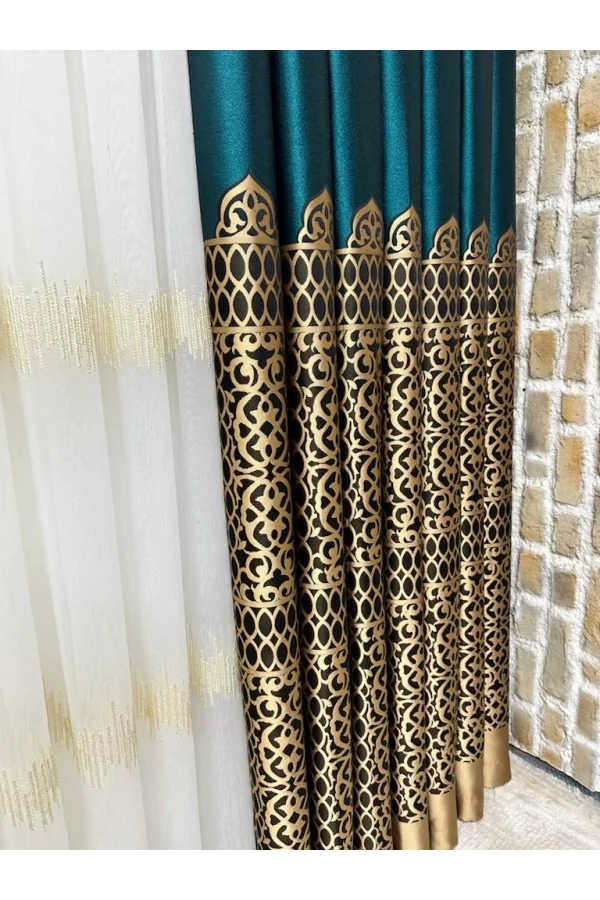 NİVEMESHOME VINTAGE VERDE-ORO V-901 1/3 PILE FITA TENDA DI FON APM