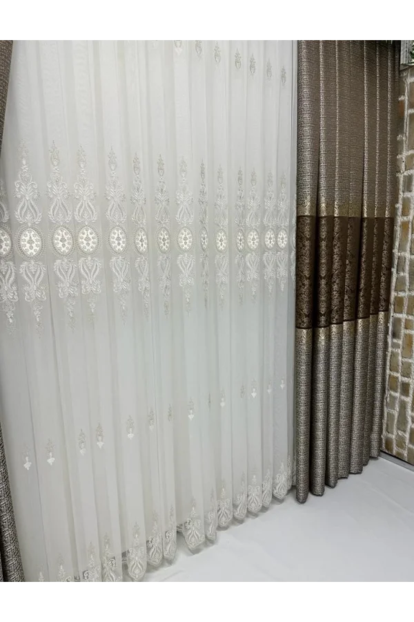 NİVEMESHOME VUAL 5050 V-1 TÜL PERDE 1/3 SIK PİLELİ TÜL PERDE APM