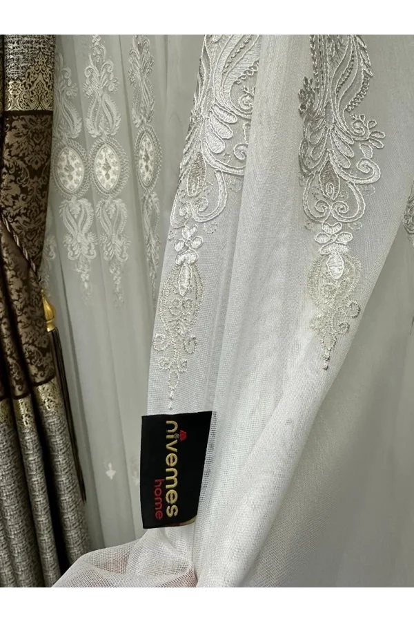 NİVEMESHOME VUAL 5050 V-1 TÜL PERDE 1/3 SIK PİLELİ TÜL PERDE APM