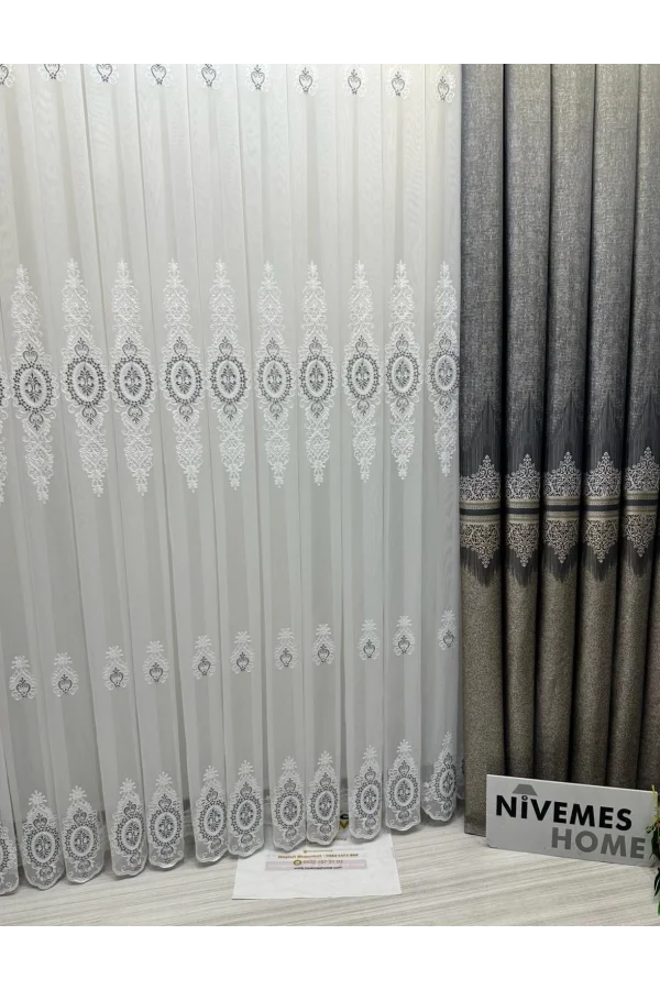 NİVEMESHOME YAREN 1/3 SIK PİLELİ TÜL PERDE APM