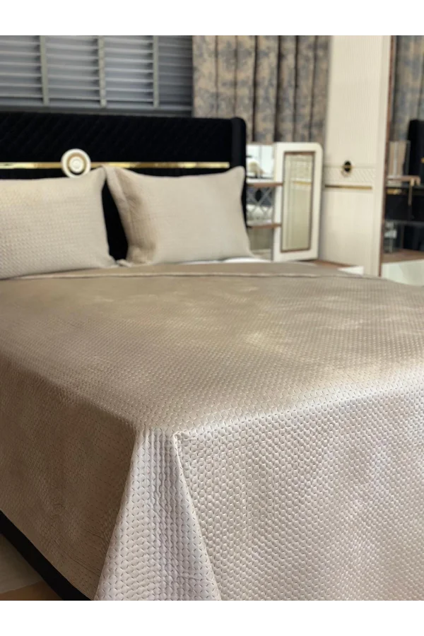 NİVEMESHOME BETTWÄSCHESET DOPPELBETT 240X260 BEIGE TOSKANA