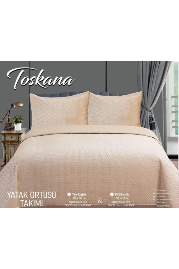 NİVEMESHOME BETTWÄSCHESET DOPPELBETT 240X260 BEIGE TOSKANA