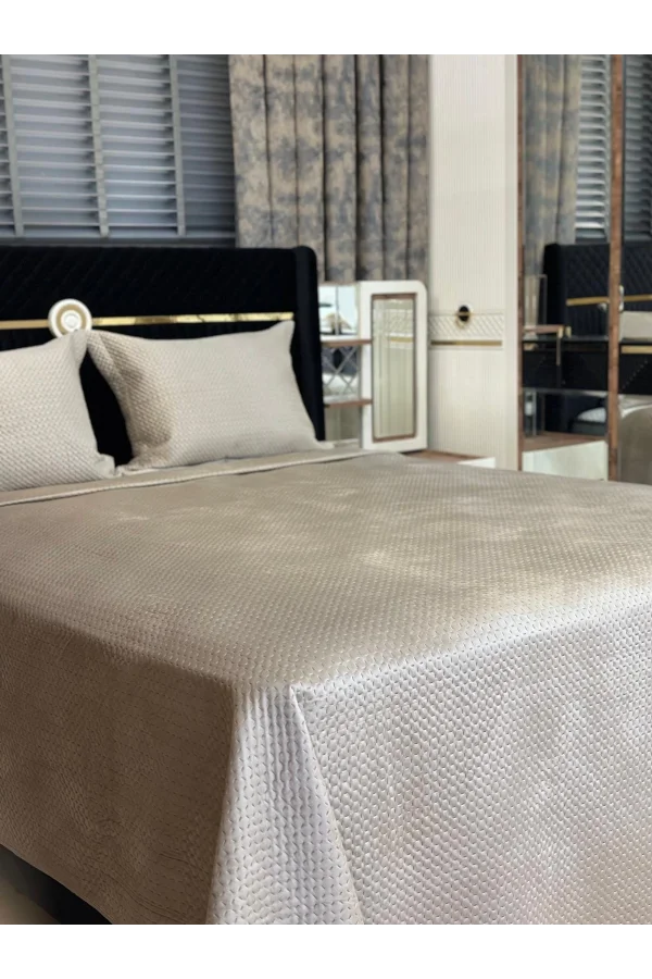 NİVEMESHOME BETTWÄSCHESET DOPPELBETT 240X260 BEIGE TOSKANA