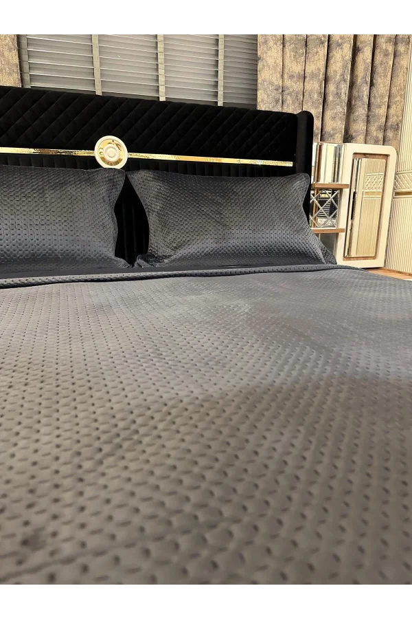 NIVEMESHOME BETTWÄSCHE EINZELBETT 180X240 ANTHRAZIT TOSKANA