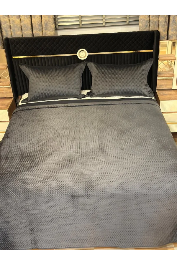 NIVEMESHOME BETTWÄSCHE EINZELBETT 180X240 ANTHRAZIT TOSKANA