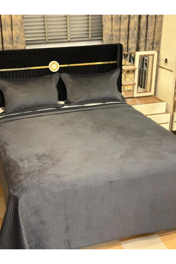 NIVEMESHOME BETTWÄSCHE EINZELBETT 180X240 ANTHRAZIT TOSKANA