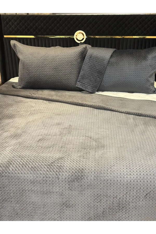 NIVEMESHOME BETTWÄSCHE EINZELBETT 180X240 ANTHRAZIT TOSKANA