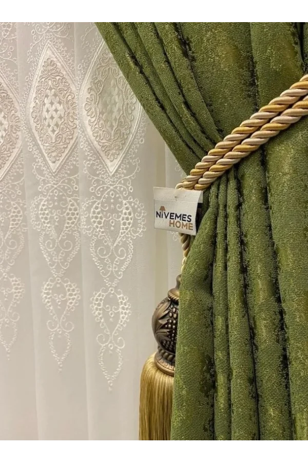 NİVEMESHOME NEUES BODEN MUSTER 1/3 DICHTEN HAUFEN VORHANG APM