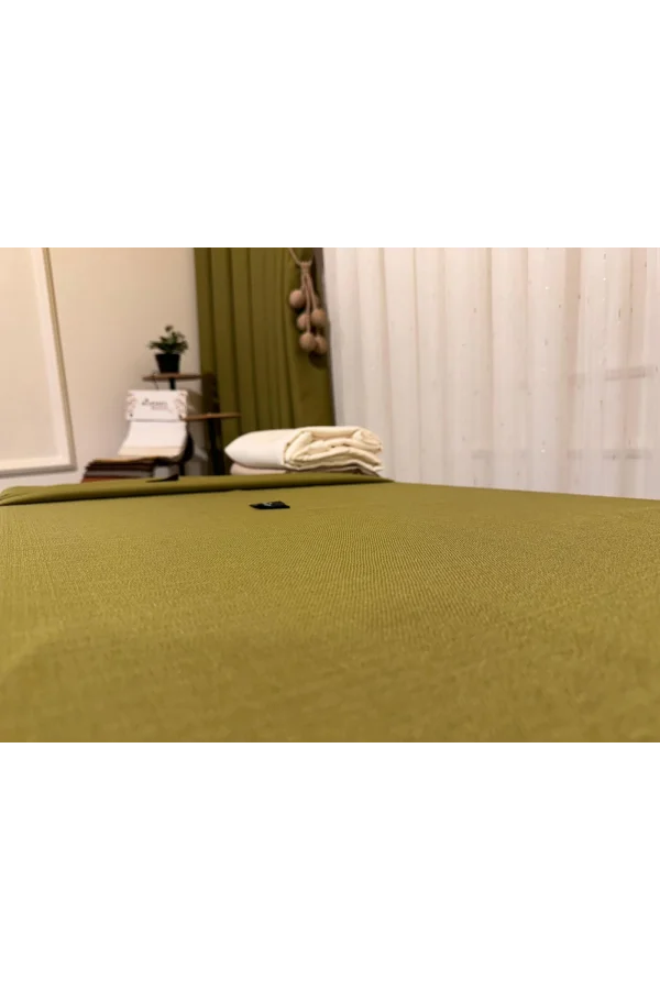 NİVEMESHOME YEŞİL 140X220 KETEN MASA ÖRTÜSÜ