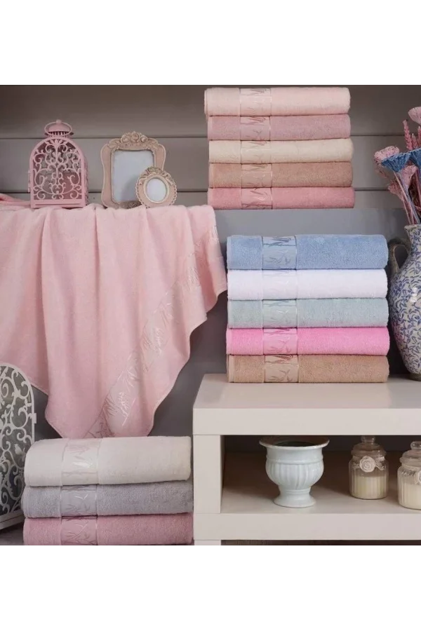 NURPAK ŞEKER PEMBE BAMBU BANYO HAVLUSU
