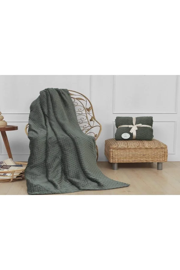 PEARLY HAKİ ÇİFT KİŞİLİK TOMURCUK SOFT BATTANİYE MERİNOS