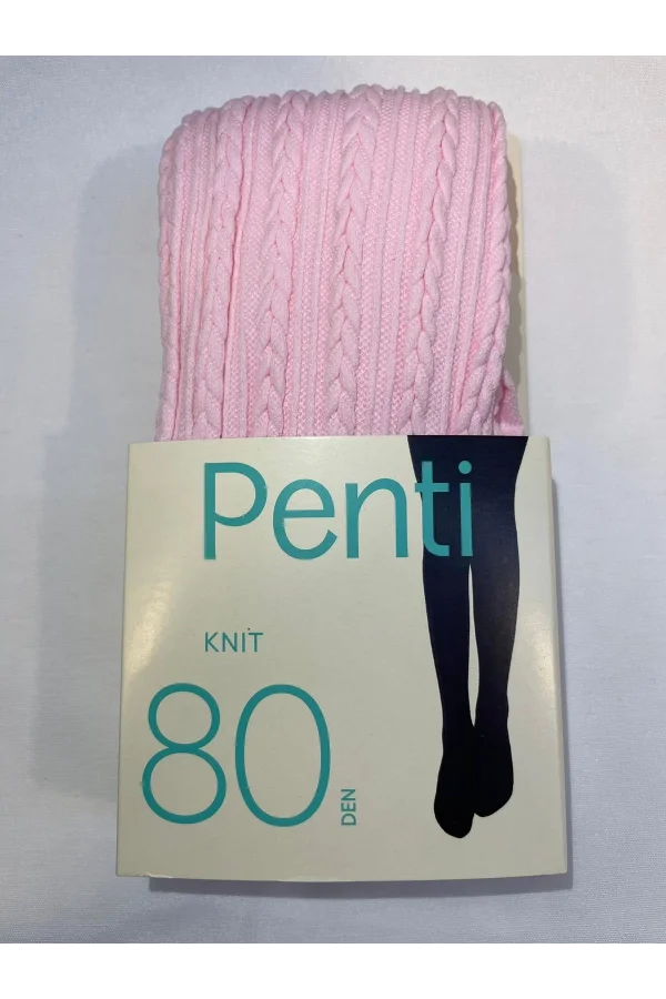 CALZE CON COLLANT A MAGLIA PENTÌ PRETTY KNIT 80 DEN ROSA 4-5 ANNI
