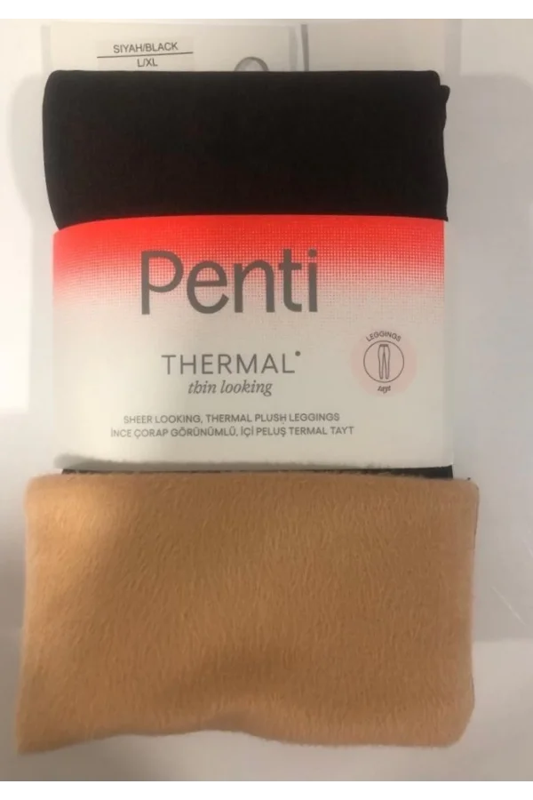 PENTİ THİN LOOKİNG THERMAL LEGGINGS SOCKS BLACK L-XL