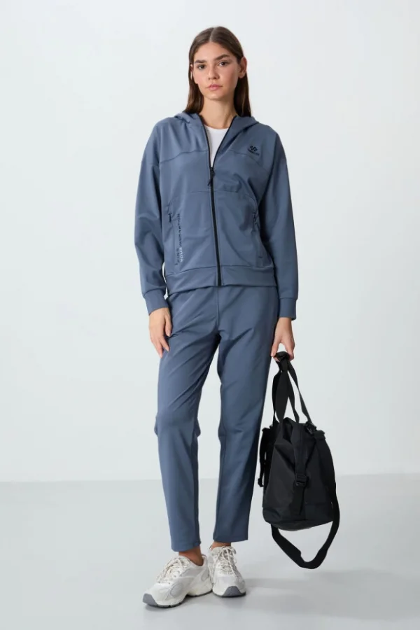 TOMMY LIFE T10BY-95306_01 WOMENS JACKET/SLIM FIT SWEATPANTS SUIT PETROL