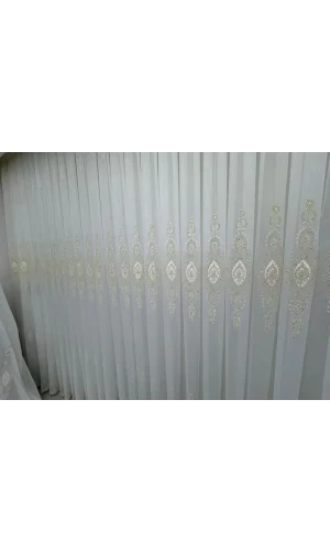 NIVEMESHOME ELİSYA 3812 ORO BRILLANTE 1/2,5 PILARES DE BAMBÚ TUL CORTINA