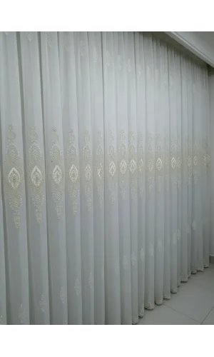 NİVEMESHOME ELİSYA 3812 GOLD IŞILTI 1/2,5 PİLELİ  BAMBU TÜL PERDE