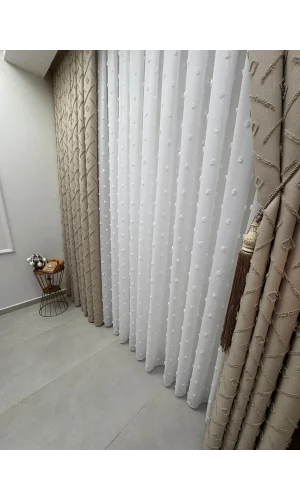 NİVEMESHOME ARYEL 1/3 PİLELİ TÜL PERDE APM